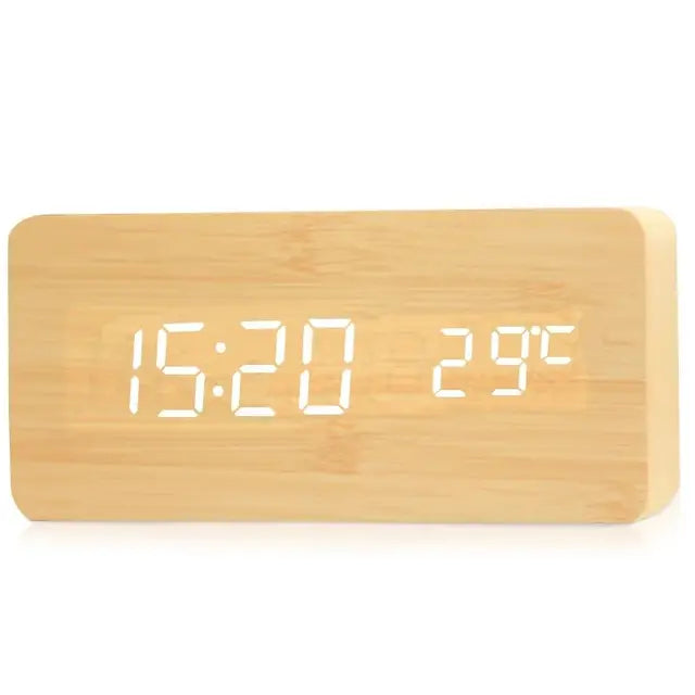 Wooden Digital Alarm Clock. Choose From 4 Colors.