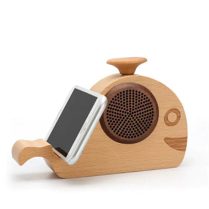 2-IN-1 Bluetooth Speaker And Wood Cell Phone Stand