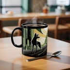 Art Deco Coyote, Ceramic Coffee Mug