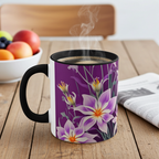 Purple Flowers, Ceramic Coffee Mug