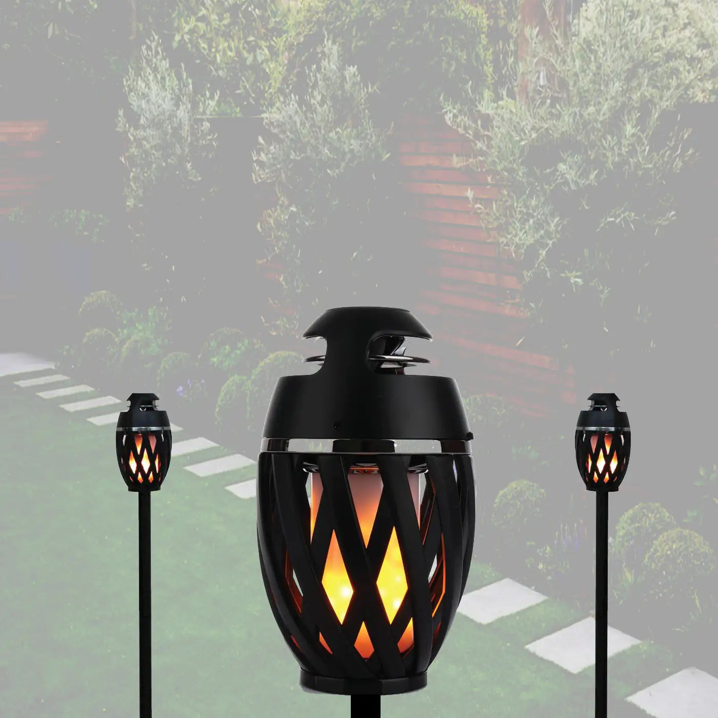 Outdoor LED Tiki Torch With Bluetooth Speaker