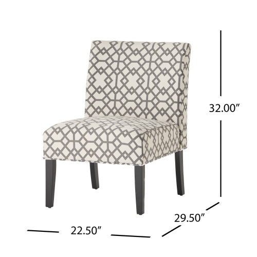 Modern Elegance, A Stylish Accent Chair for Any Room, Grey+Ivory