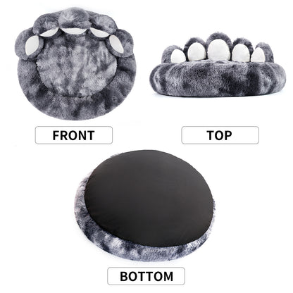 Cozy Plush Bear Paw Shape Pet Bed For Small And Medium Dogs And Cats