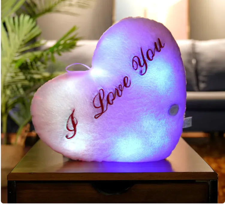 Colorful Luminous Star Pillow. I Love You, Heart Pillow.