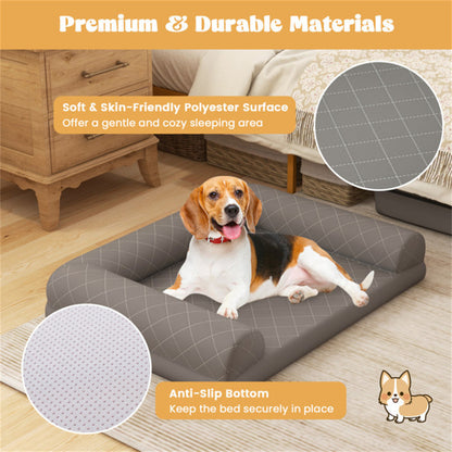 36 Inch Orthopedic Dog Bed, With Bolsters