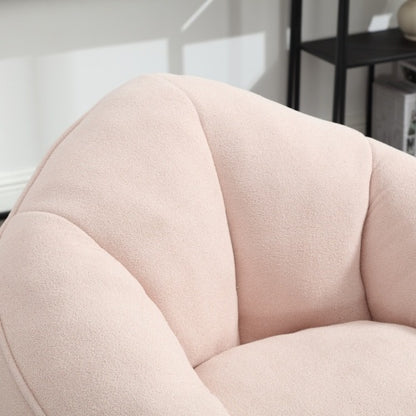 Bean Bag Chair With Footrest, Compressed High Pressure Foam, Pink