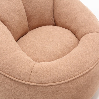 Bean Bag Chair With Footrest, Compressed High Pressure Foam, Tan