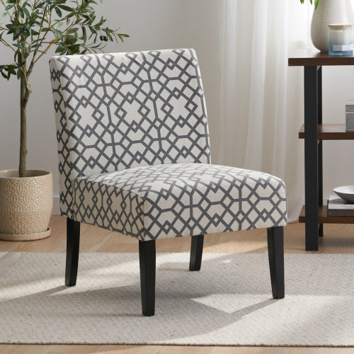 Modern Elegance, A Stylish Accent Chair for Any Room, Grey+Ivory