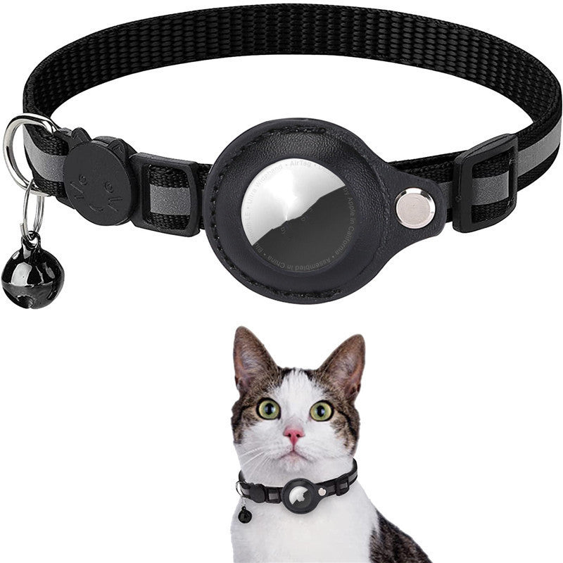 Reflective Nylon Pet Collar Waterproof Holder Case For Airtag, For Cat Dog Kitten Puppy