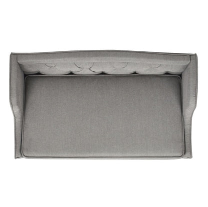 Robin 35" Tufted Wingback Pet Sofa Bed, Stain Resistant High Performance Polyester, Medium, Uptown Gray