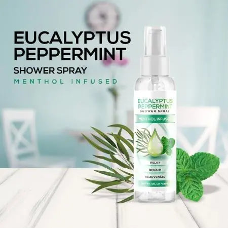 Eucalyptus Peppermint Essential Oil Shower Spray. Refreshing Aromatherapy.