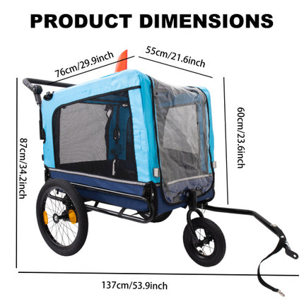 Heavy Duty Foldable Pet Stroller, Dog Carrier, Bicycle Trailer
