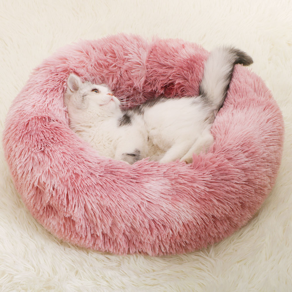 Nest Bed For Small Dogs and Cats, Round Plush Pet Bed