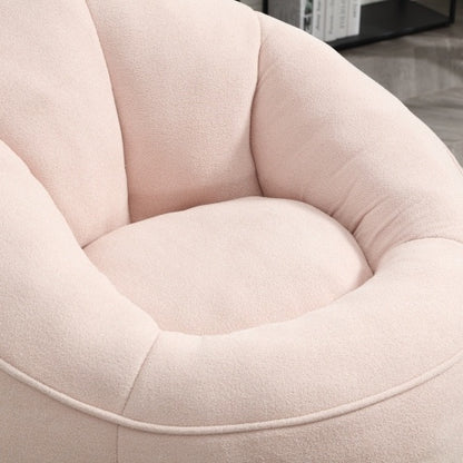 Bean Bag Chair With Footrest, Compressed High Pressure Foam, Pink