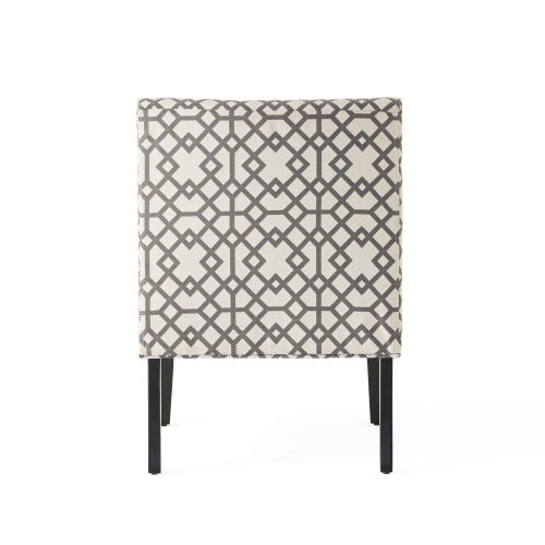 Modern Elegance, A Stylish Accent Chair for Any Room, Grey+Ivory