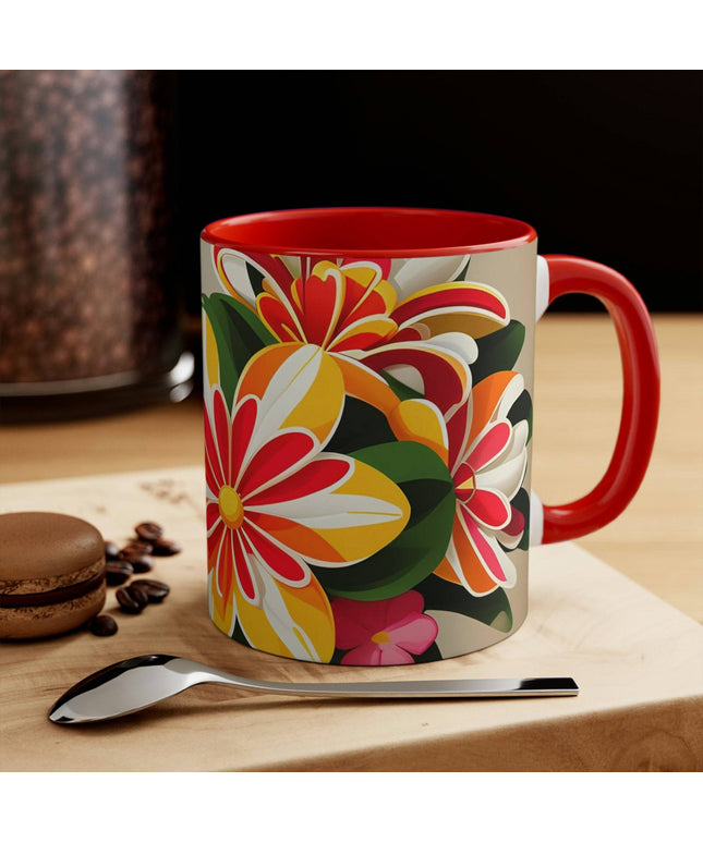 Ceramic Mug for Coffee, Tea, Hot Cocoa. Home/Office, Vibrant Bouquet of Wildflowers