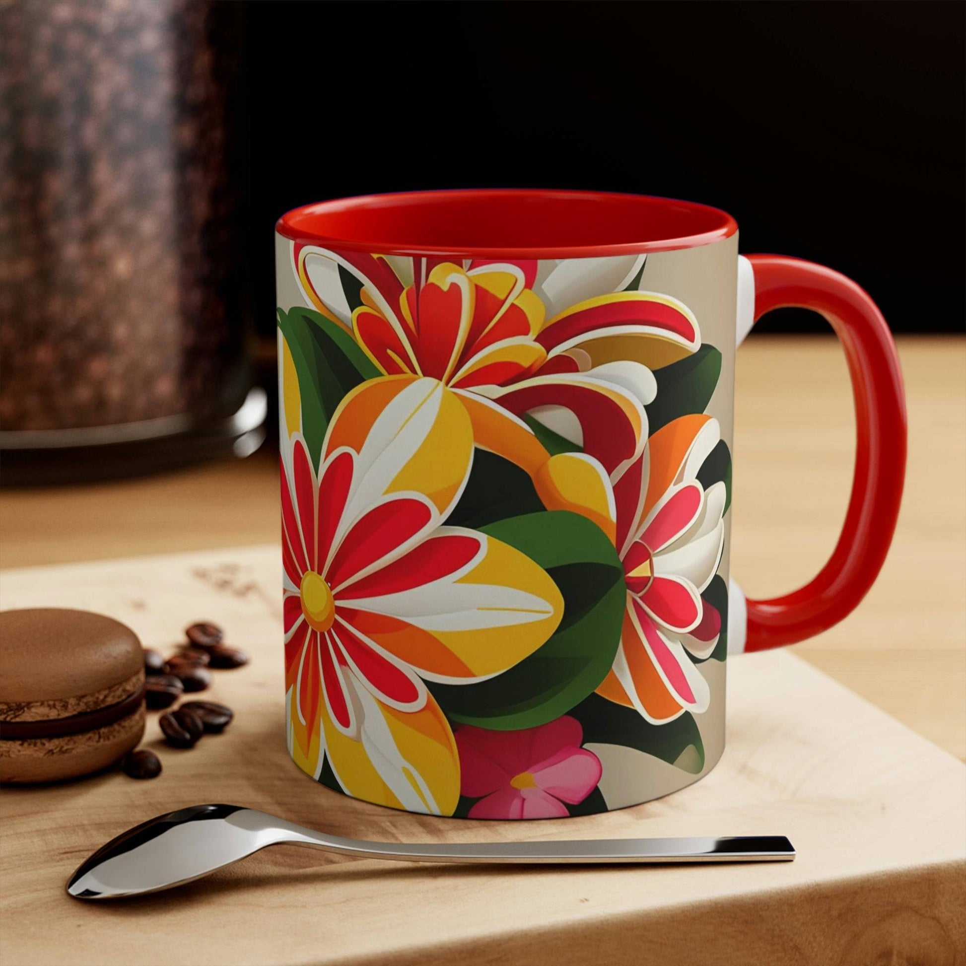 Ceramic Mug for Coffee, Tea, Hot Cocoa. Home/Office, Vibrant Bouquet of Wildflowers