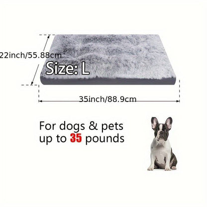 Long Plush Cozy Warm Pet Dog Bed, Washable Anti-Slip Kennel Mats