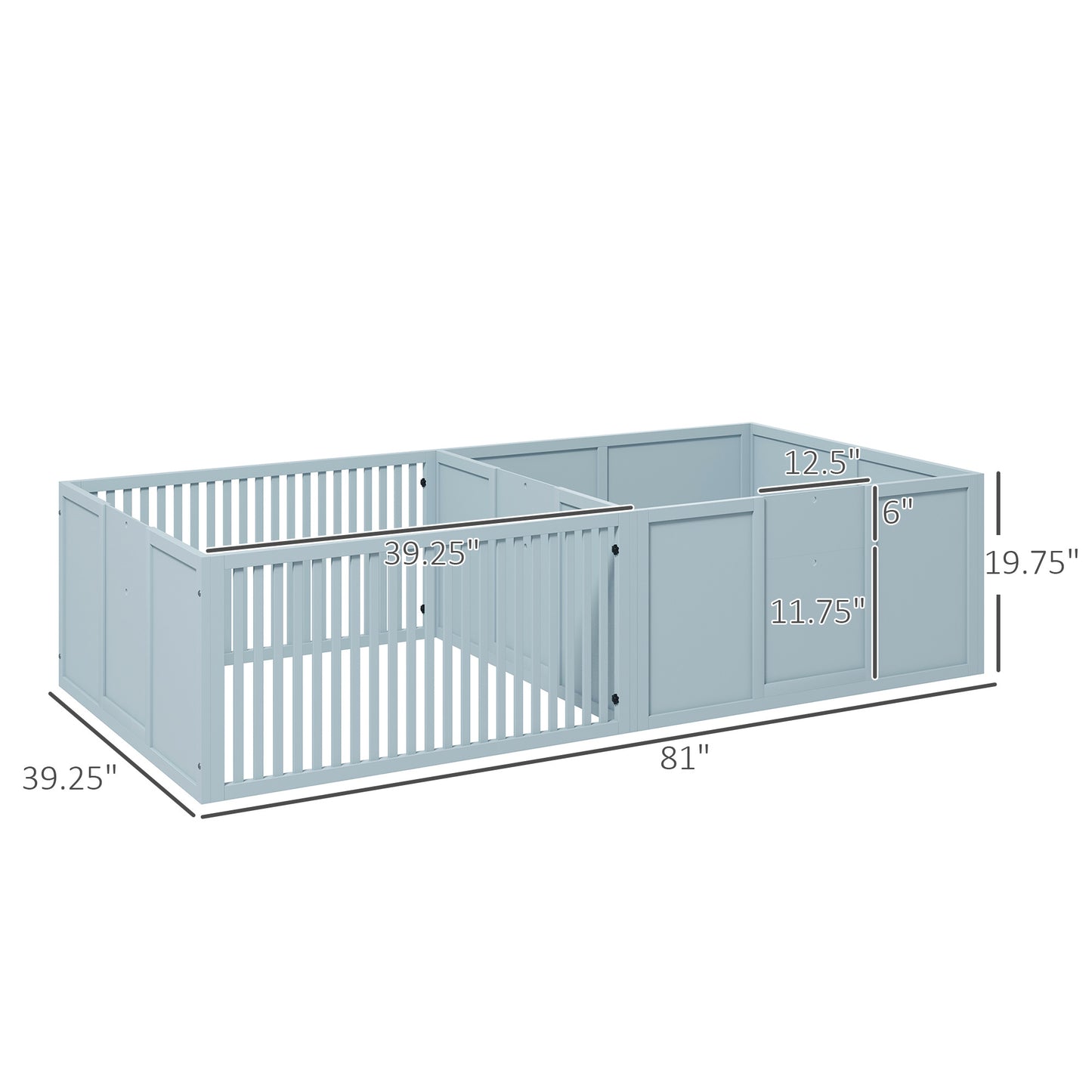 81" Whelping Box, For Dog Mothers And Newborn Puppies, Light Grey