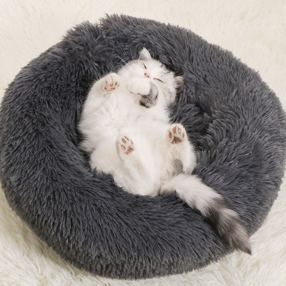 Nest Bed For Small Dogs and Cats, Round Plush Pet Bed