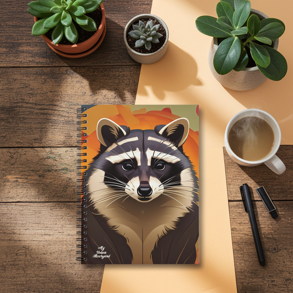 Raccoon at Sunset, Spiral Notebook
