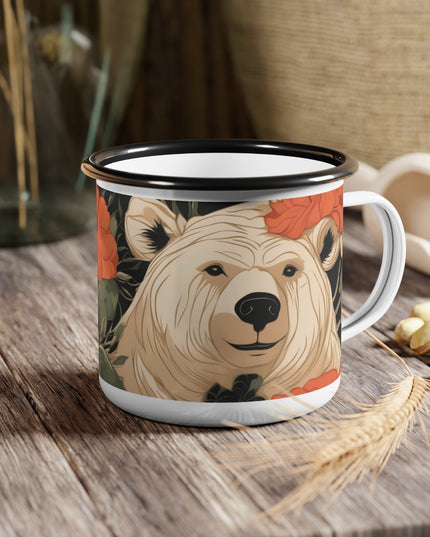 Senior Bear, Enamel Camping Mug for Coffee, Tea, Cocoa, or Cereal - 12oz
