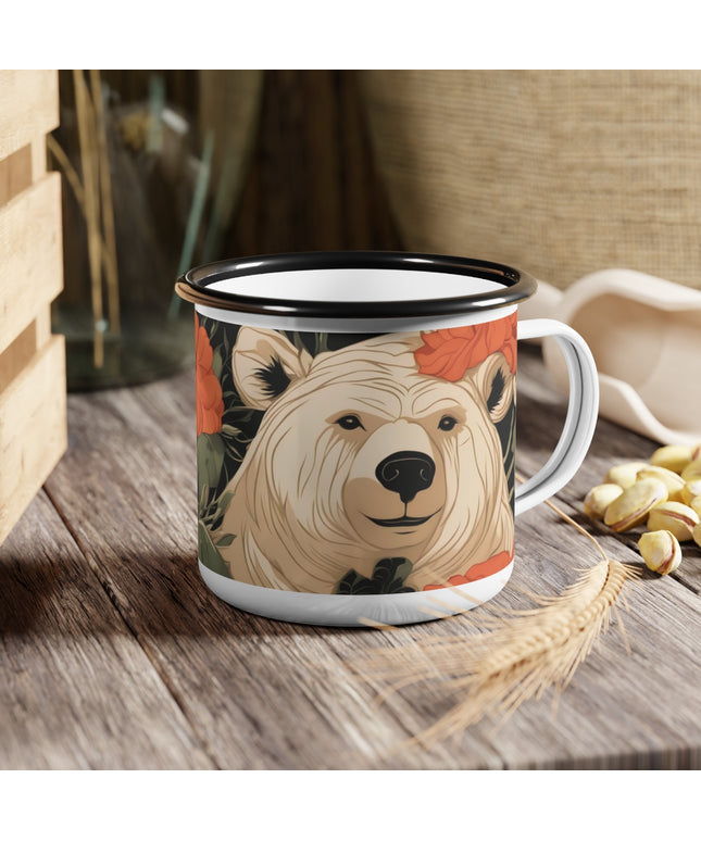 Senior Bear, Enamel Camping Mug for Coffee, Tea, Cocoa, or Cereal - 12oz