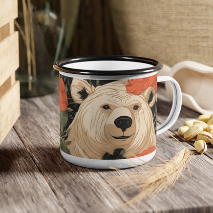 Senior Bear, Enamel Camping Mug for Coffee, Tea, Cocoa, or Cereal - 12oz