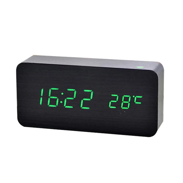 Wooden Digital Alarm Clock. Choose From 4 Colors.