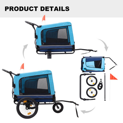 Heavy Duty Foldable Pet Stroller, Dog Carrier, Bicycle Trailer