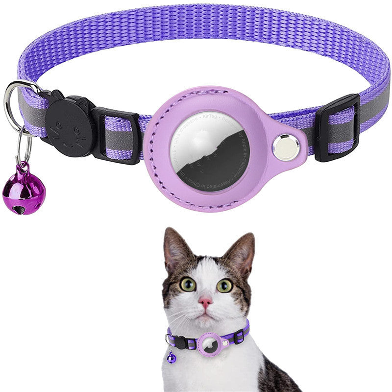 Reflective Nylon Pet Collar Waterproof Holder Case For Airtag, For Cat Dog Kitten Puppy