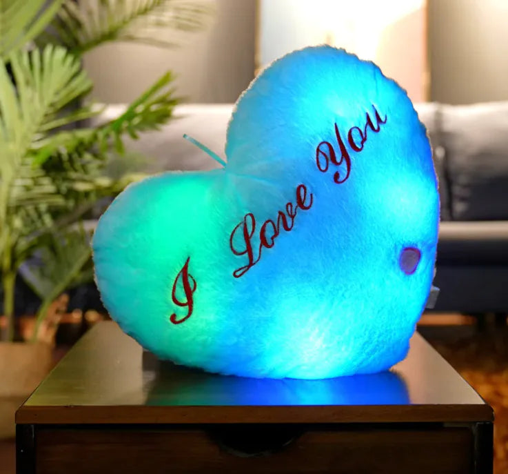 Colorful Luminous Star Pillow. I Love You, Heart Pillow.