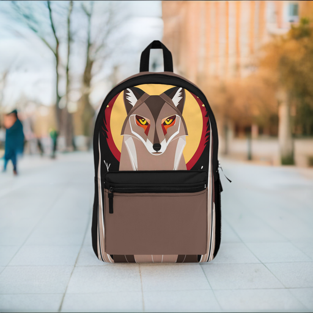 Sunset Coyote, Backpack with Computer Pocket and Padded Back