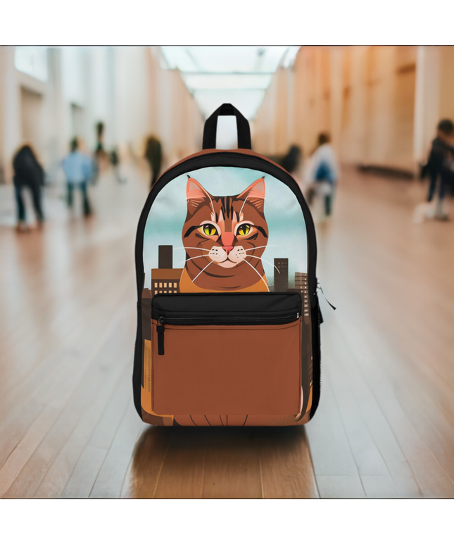 Urban Tabby Cat, Backpack with Computer Pocket and Padded Back