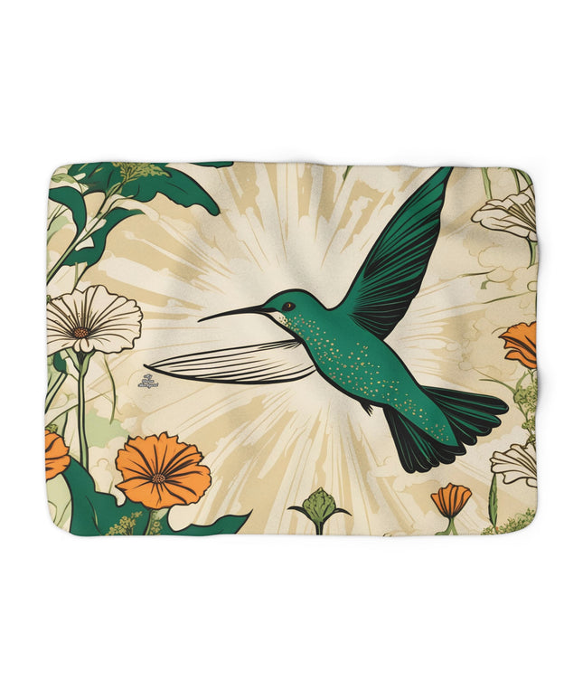 Hummingbird, Sherpa Fleece Blanket for Cozy Warmth, 50"x60"