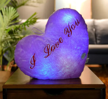 Colorful Luminous Star Pillow. I Love You, Heart Pillow.