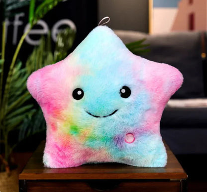 Colorful Luminous Star Pillow. I Love You, Heart Pillow.