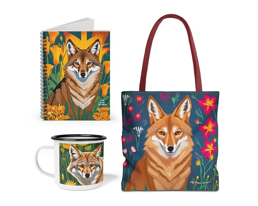 Trailhead Morning Bundle: Enamel Mug + Writing Journal + Tote w Cotton Handles