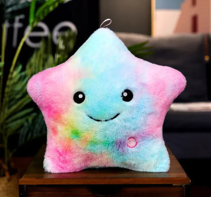 Colorful Luminous Star Pillow. I Love You, Heart Pillow.