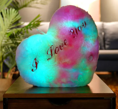 Colorful Luminous Star Pillow. I Love You, Heart Pillow.