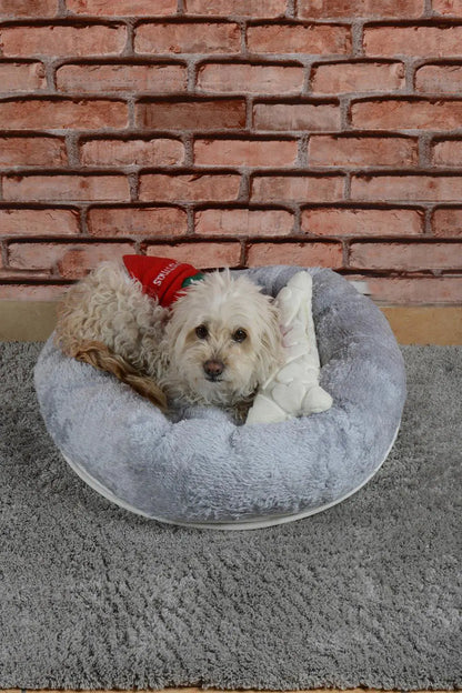 Round Dog Cat Bed, Washable, 60 Cm - Gray