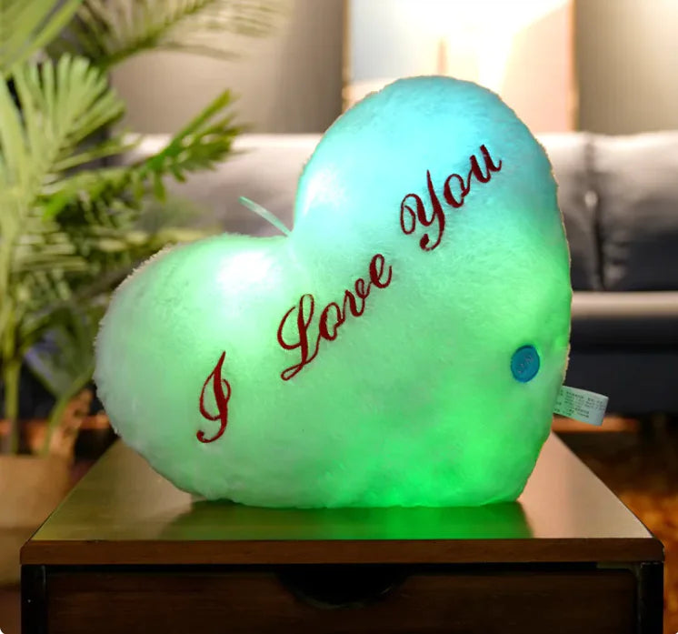 Colorful Luminous Star Pillow. I Love You, Heart Pillow.