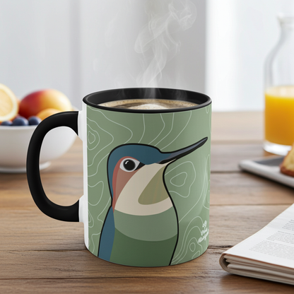 Hummingbirds on Sage Green Ceramic Mug