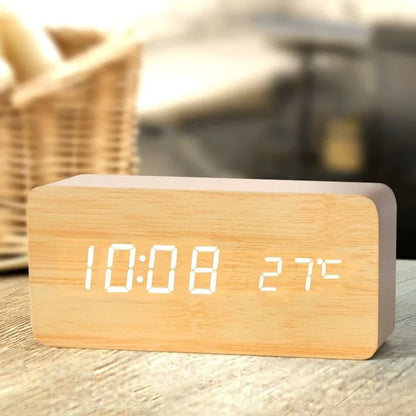 Wooden Digital Alarm Clock. Choose From 4 Colors.