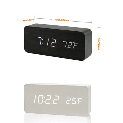 Wooden Digital Alarm Clock. Choose From 4 Colors.