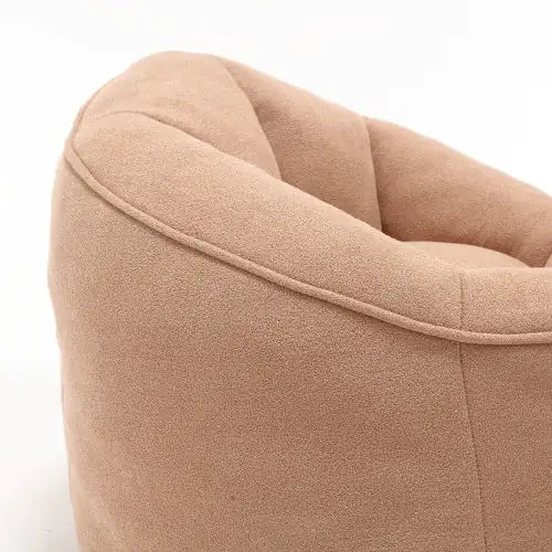 Premium Foam Bean Bag Chair with Padded Support and Footrest, Tan