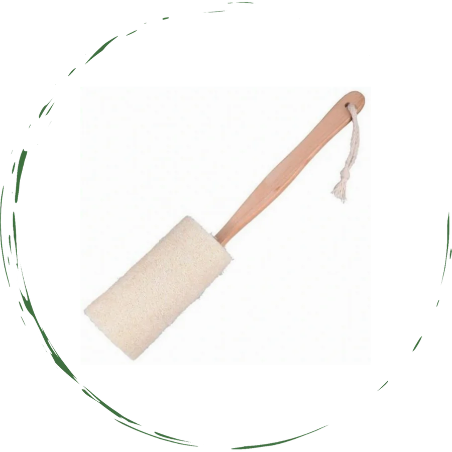 Natural Loofah Bath Brush with Long Handle