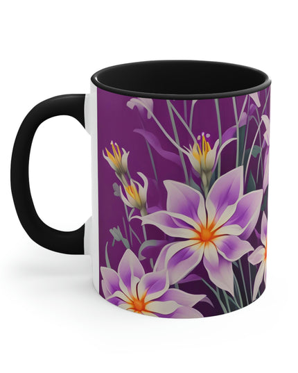 Purple Flowers, Ceramic Mug - Perfect for Coffee, Tea, and More!