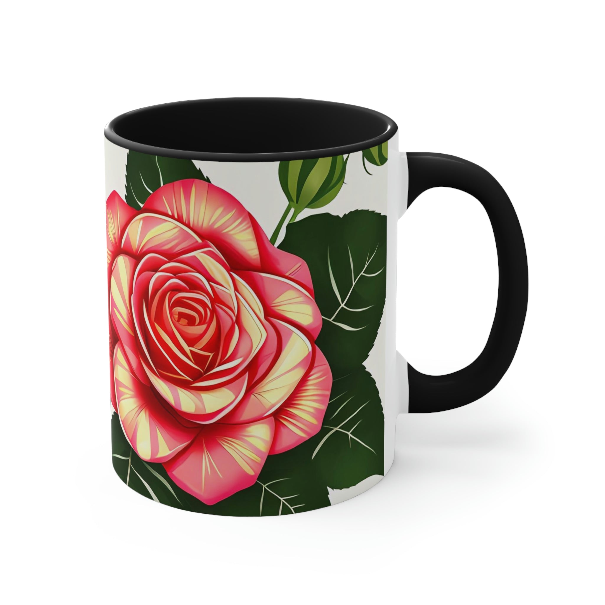 Rose Flower, Ceramic Coffee Mug