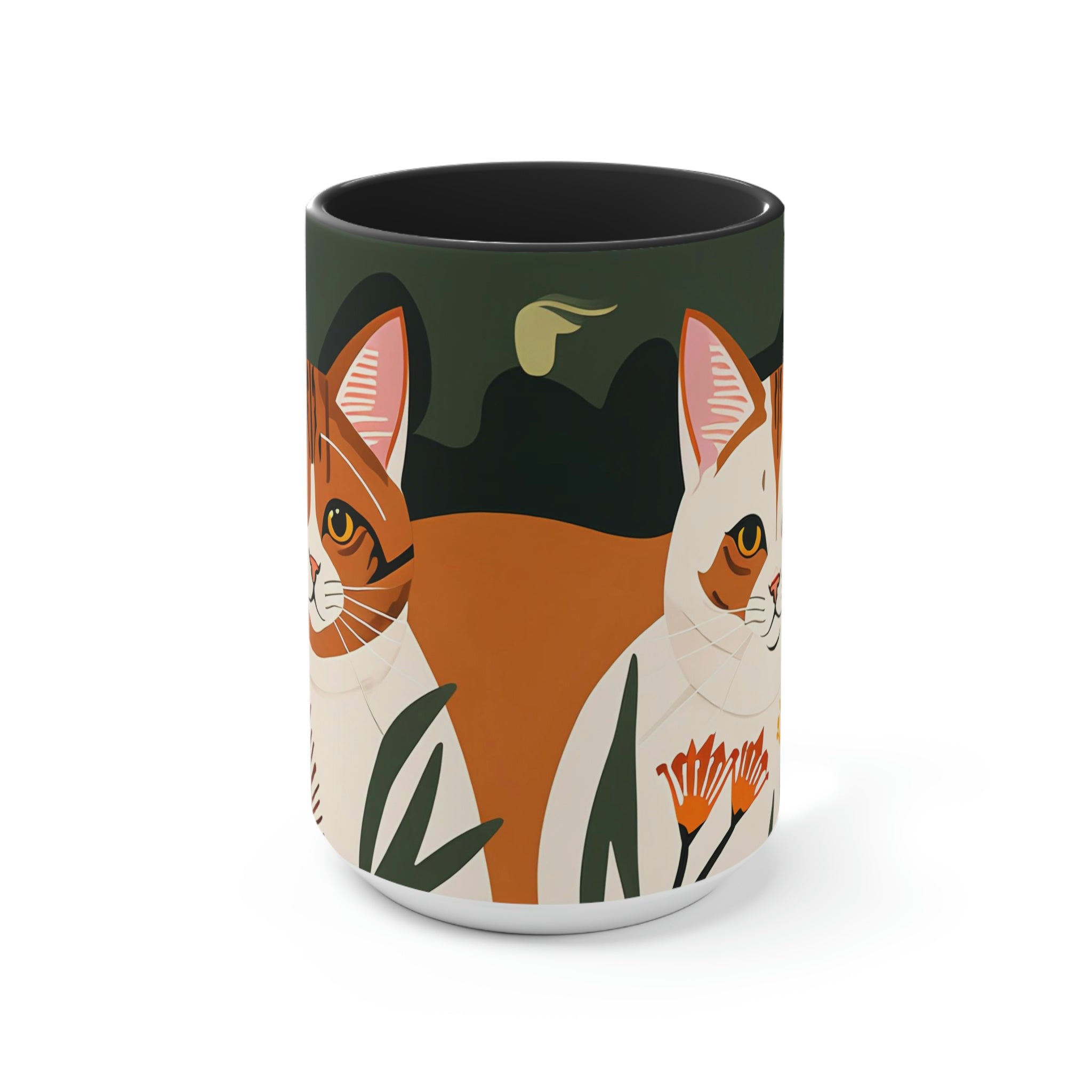 Two Orange and White Cats, Ceramic Coffee Mug